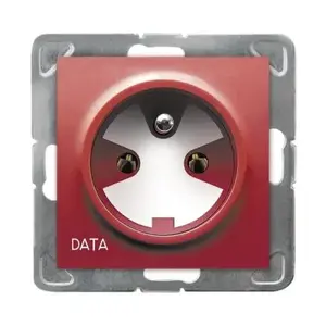 Розетка Ospel GP-1YZK/m/00, 16 A, IP20, белая, 71×71×37 мм