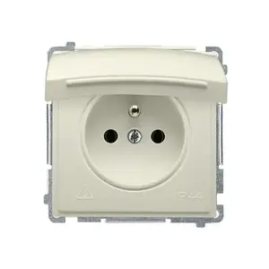 Розетка Kontakt-Simon BMGZ1B.01/12, IP44, 250 В, пластиковый корпус, бежевый, 75×75×50 мм
