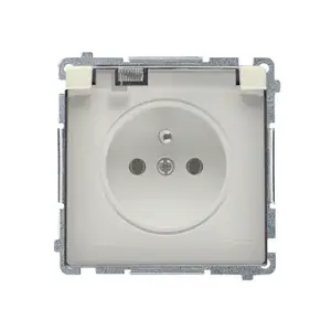 Розетка Kontakt-Simon BMGZ1B.01/12A, IP44, 250 В, пластик, бежевый, 75×75×50 мм