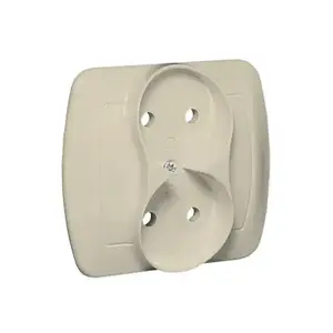 Socket outlet Kontakt-Simon AG2/12, beige, plastic housing, IP20, 250 V, 90×37.5×80.5 mm