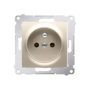 Розетка Kontakt-Simon DGZ1Z.01/44 Gold, одиночная, IP20, 250 В, пластик, 75×75×40 мм