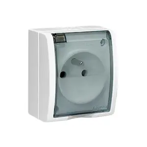 Socket outlet Kontakt-Simon AQGZ1/11A, 250 V, IP54, plastic housing, white, 60×46×70 mm