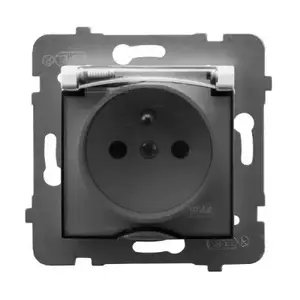 Socket outlet Ospel GPH-1UZ/m/00/d — 16 A, IP44, White, 71×71×42 mm