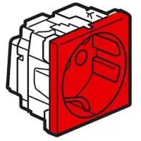 Розетка Legrand Mosaic красного цвета — модульная настенная электрическая розетка, декоративная отделка