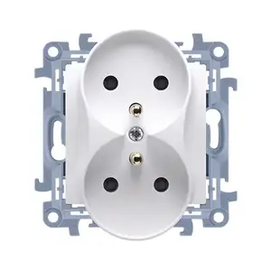 Socket outlet, Kontakt-Simon CGZ2M.01/11, white, IP20, 250 V, 77×77×46 mm