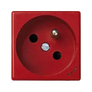 Kontakt-Simon KL02/6 rozete sarkanā, plastmasas korpuss, IP20, 250 V, 45×45×39 mm