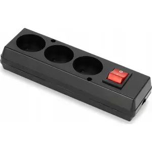 Socket unit MONTIS GN-360WS MT085-C — triple detachable outlet with switch, black