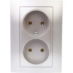 Double Electrical Socket ELEKTROPLAST Carla silver model 1741-06