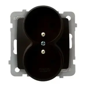 Розетка Ospel GP-2SRZ/m/40 коричневая — 16 А, IP20, 71×71×48 мм