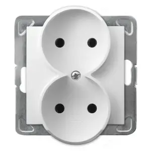Socket outlet Ospel GP-2YR/M/00 — 16 A, IP20, White, 71×71×45 mm