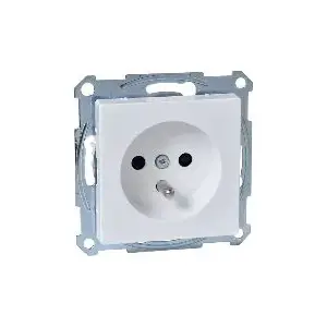 Schneider Electric vienvietīga kontaktligzda ar zemējumu un aizsargžalūziju balta MTN2500-0325