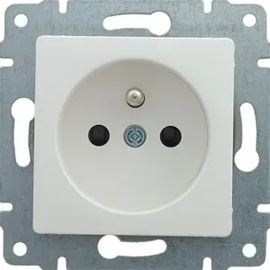 Socket outlet KOS Vena single with earth and shutter 16A 250V white
