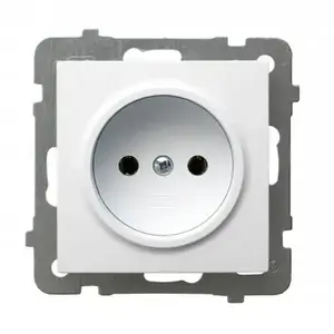 Socket outlet Ospel GP-1G/m/00, 16 A, IP20, white, 71×71×39 mm