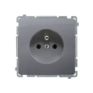 Electrical socket outlet Kontakt-Simon BMGZ1Z.01/43 Silver, 250 V, IP20, 75×75×40.5 mm
