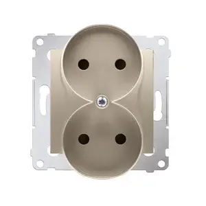 Розетка Kontakt-Simon DG2MZ.01/44, золотая, IP20, 250 В, пластиковый корпус, 75×81×46 мм