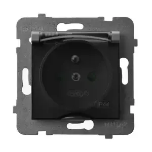 Socket outlet Ospel GPH-1UZP/m/70/d, IP44, 16 A, grey, 71×71×42 mm