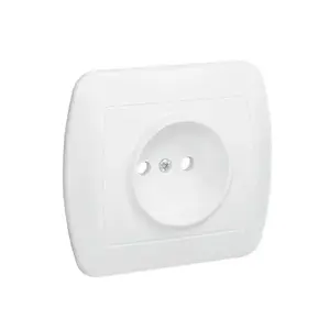 Розетка Kontakt-Simon AG1E/11 — белая, пластиковый корпус, IP20, 250 В, 90×80.5×37.5 мм