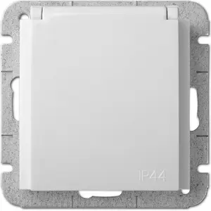 Waterproof single electrical socket ELEKTROPLAST 1436-10 IP44 white