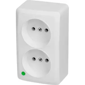 Wall-mounted double power outlet ELEKTROPLAST BERG 2x2P 16A model 3744-00