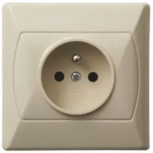 Kontaktligzda Ospel GP-1AZ/01 — bēša, 16 A, IP20, 82×82×42 mm