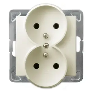 Socket outlet Ospel GP-2YRZ/m/27 — 16 A, IP20, 71×71×45 mm