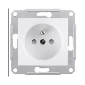 Schneider Electric single electrical socket with protective contact, frameless design, white EPH2800721