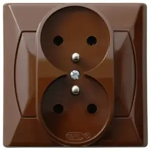 Kontaktligzda Ospel GP-2AZ/24, brūna, 16 A, IP20, 82×82×44 mm