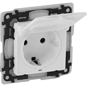 Electrical wall socket Legrand Valena Life single recessed IP44 with Schuko grounding white (753119)