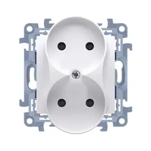 Розетка Kontakt-Simon CG2M.01/11, одиночная, 250 В, IP20, белая, пластик, 77×46×80.5 мм