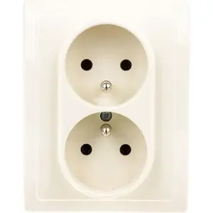 Electrical double socket KOS Vena with grounding 16A 250V cream (model 510336)