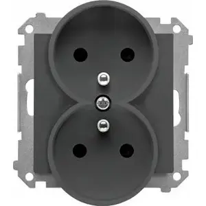 Розетка настенная Kontakt-Simon TGZ2MCZ.01/116 двойная с заземлением, 16 A 250 V~, быстрозажимы, графит матовая