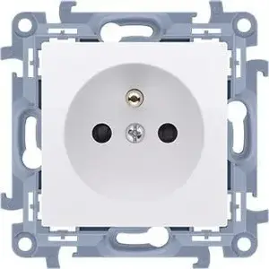 Electrical socket module with earth Kontakt-Simon CGZ1C.01/11 16A 250V screwless terminals white