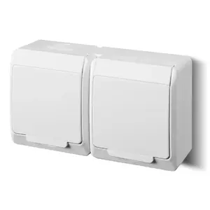 Наружная розетка ELEKTROPLAST GNT Hermes 2x2P+Z с крышкой белая (0322-02)