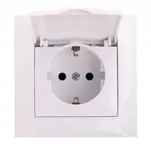 Розетка с крышкой Schuko VCX LC 18 белая — VCX LC 18