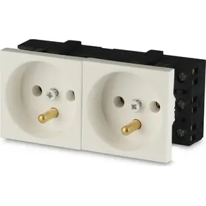 Elektriskā dubultā kontaktligzda Javel 2M modelis 01-G23-1 — dubulta sienas ligzda
