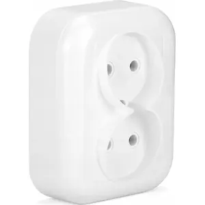 Flush-mount double socket MONTIS MT082 NT-5F — surface-mounted electrical outlet, twin receptacle