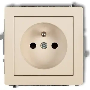 Kontaktligzda Karlik DECO vienvietīga ar zemējumu 2P+Z bēša 1DGP-1z
