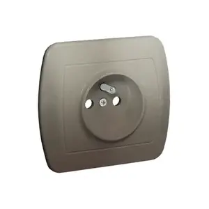Socket outlet Kontakt-Simon AGZ1E/29, satin steel finish, IP20, 250 V, 90×37.5×80.5 mm
