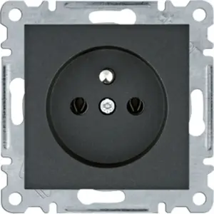 Power Socket with Grounding Hager WL1023 16A 250VAC Black
