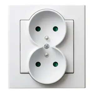 Sienas kontaktligzda Ospel GP-2RZP/00 balta, 16 A, IP20, 84×45×90 mm