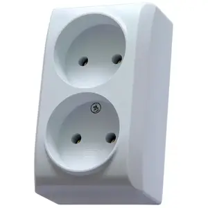 Socket outlet Ospel GN-2B/00, 16 A, IP20, white, 60×40×100 mm