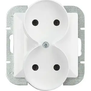 Double Flush-Mounted Socket Abex PERŁA P/T B/U White