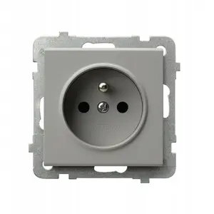 Electrical wall socket Ospel GP-1RZ/m/82 single outlet with grounding, Sonata series, kaszmir finish