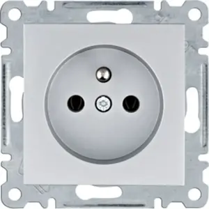 Power outlet with grounding Hager WL1022 16A 250VAC silver