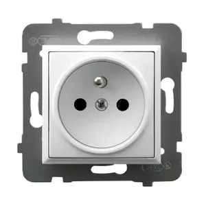 Розетка Ospel GP-1UZ/m/00 белая, 16 A, IP20, 71×71×38 мм