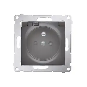 Розетка Kontakt-Simon DGZ1BUZ.01/48A, IP44, 250 В, антрацит, пластик, 75×75×45 мм