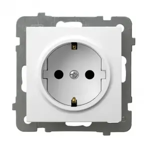 Socket outlet Ospel GP-1GS/m/00, 16 A, IP20, white, 71×71×40 mm