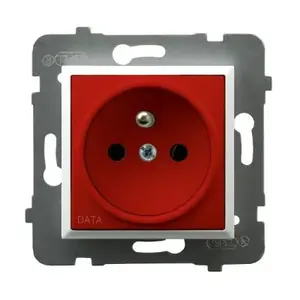 Розетка Ospel GP-1UZD/m/00/22 белая, 16 A, IP20, 71×71×38 мм