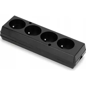 Розетка MONTIS GN-470 MT088-C чёрная — четырёхместная