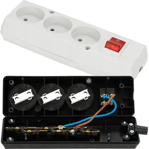 Socket unit MONTIS GN-360WS MT085-B — triple modular socket with switch, white